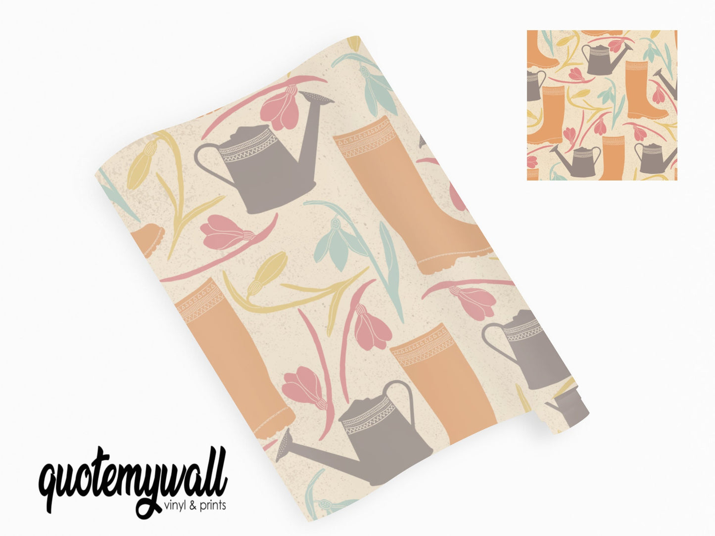 Gardeners Wellies & Flowers Vinyl Sticker Wrap