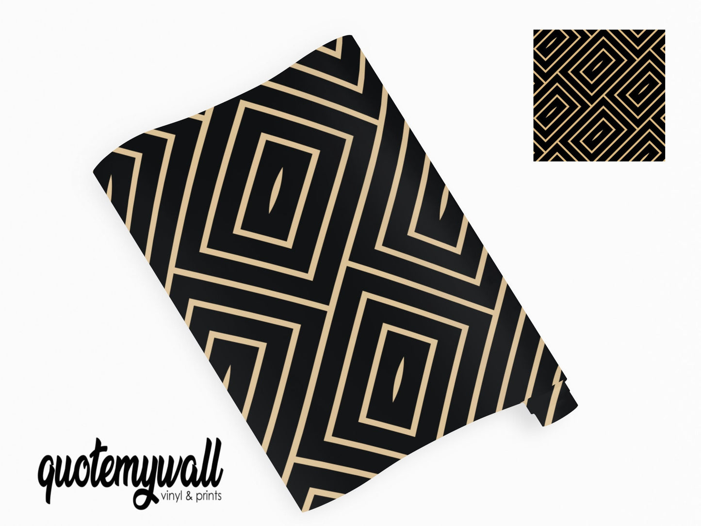 Gold Square Pattern Geometric Art Deco Vinyl Wrap