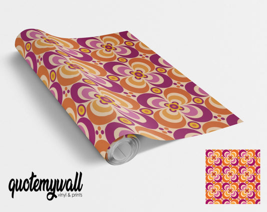 Retro Crescent Pattern Vinyl Wrap