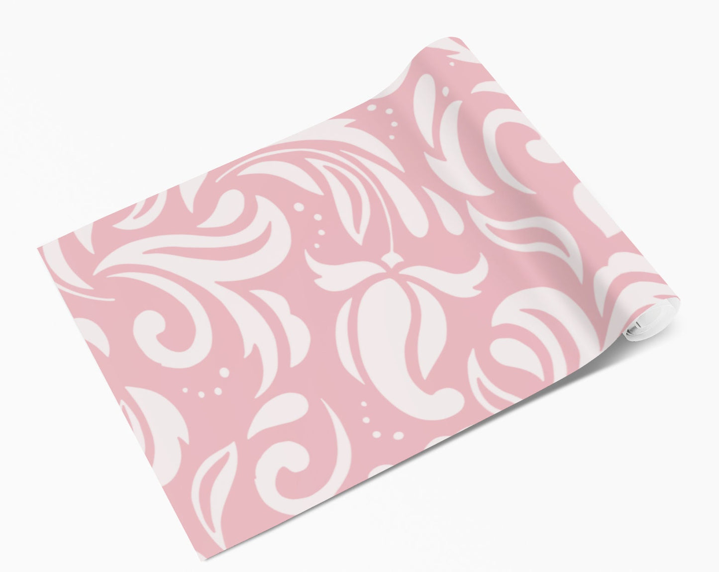 Salmon Pink Floral Pattern Vinyl Furniture Wrap