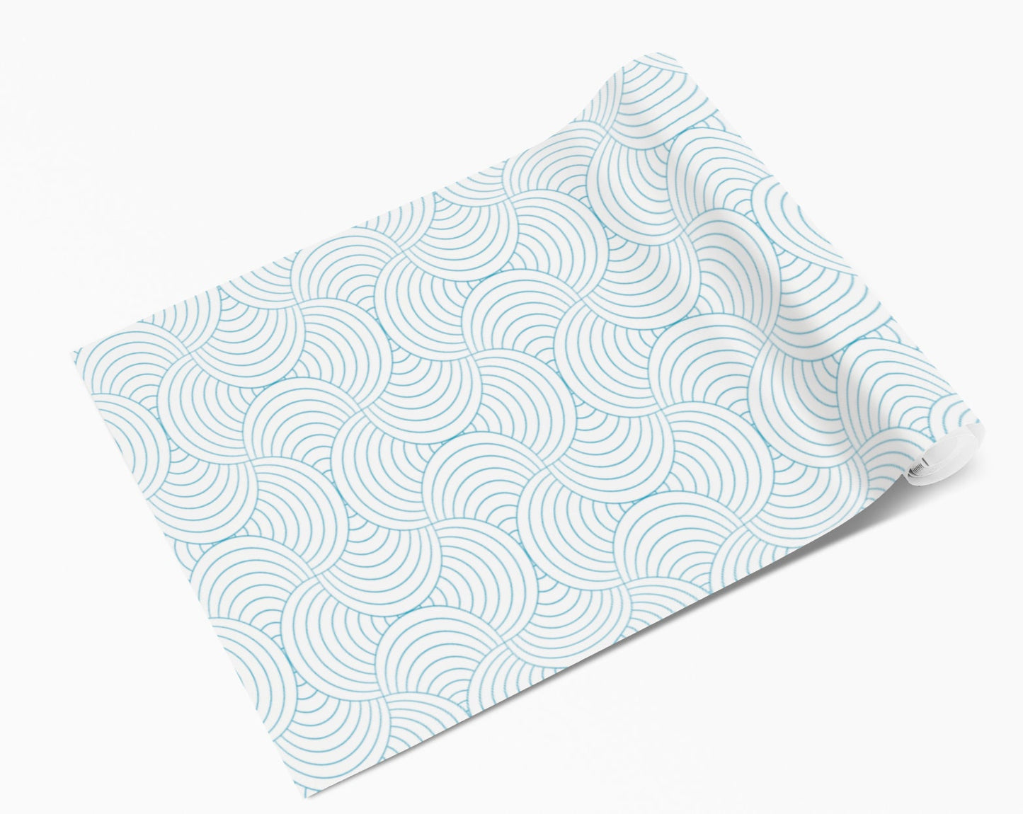 Blue & White Wavey Vinyl Wrap Print