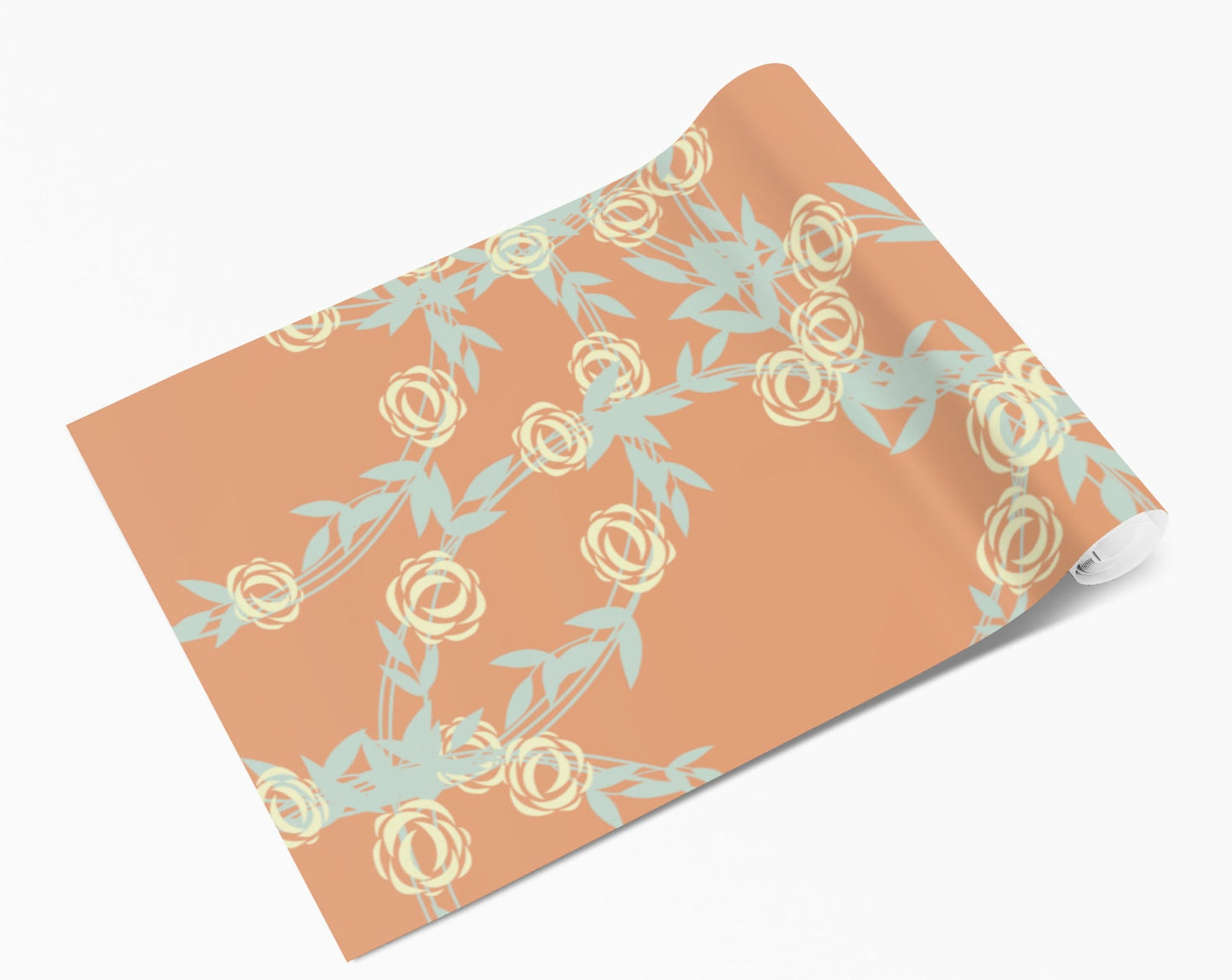Orange Floral Furniture/Window Vinyl Wrap