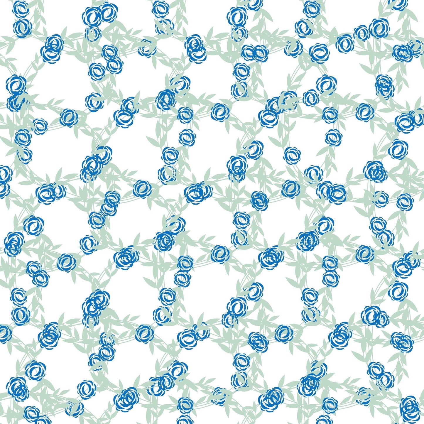 Blue & Green Leaf Floral Vinyl Wrap