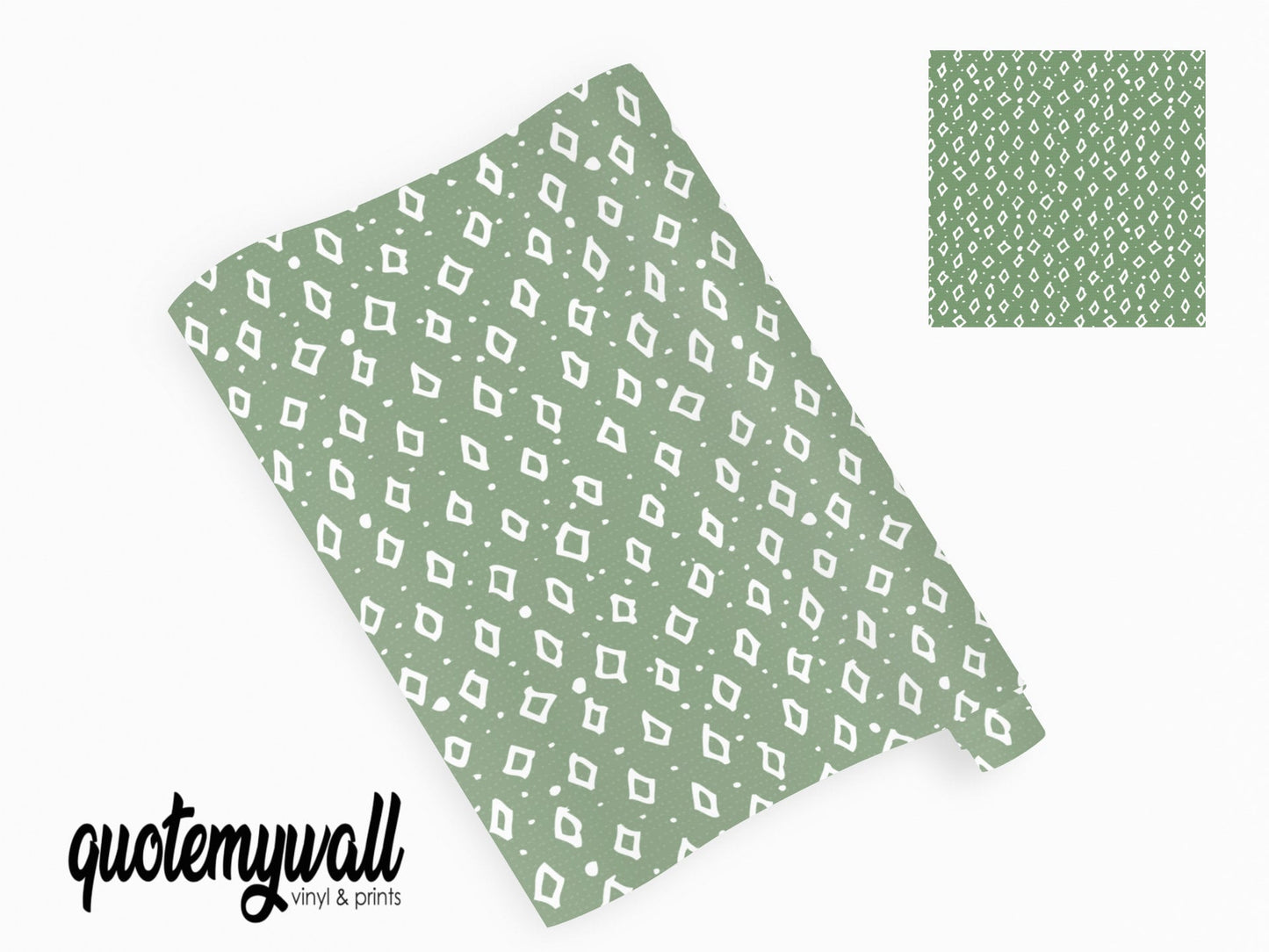 Green & White Dotty Shapes Vinyl Sticker Wrap