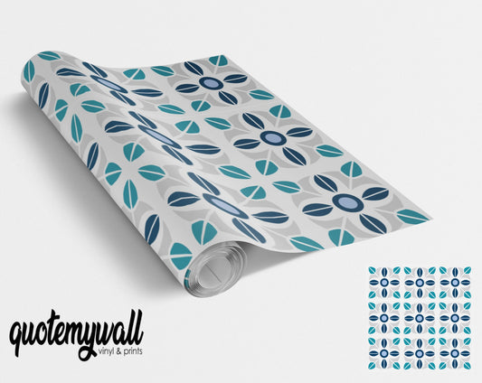 Blue Leaves Vintage Tile Wrap