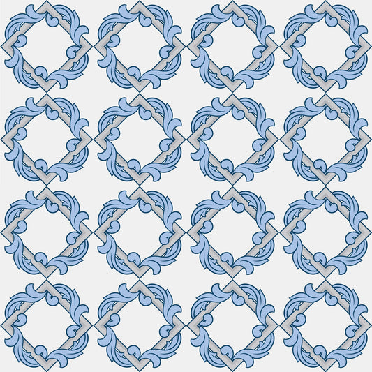 Vintage Blue & Grey Tile Wrap Sticker