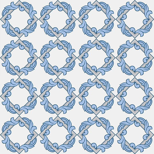 Vintage Blue & Grey Tile Wrap Sticker