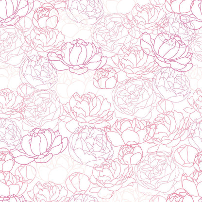 Peony Outline Floral Pattern Vinyl Sticker Wrap