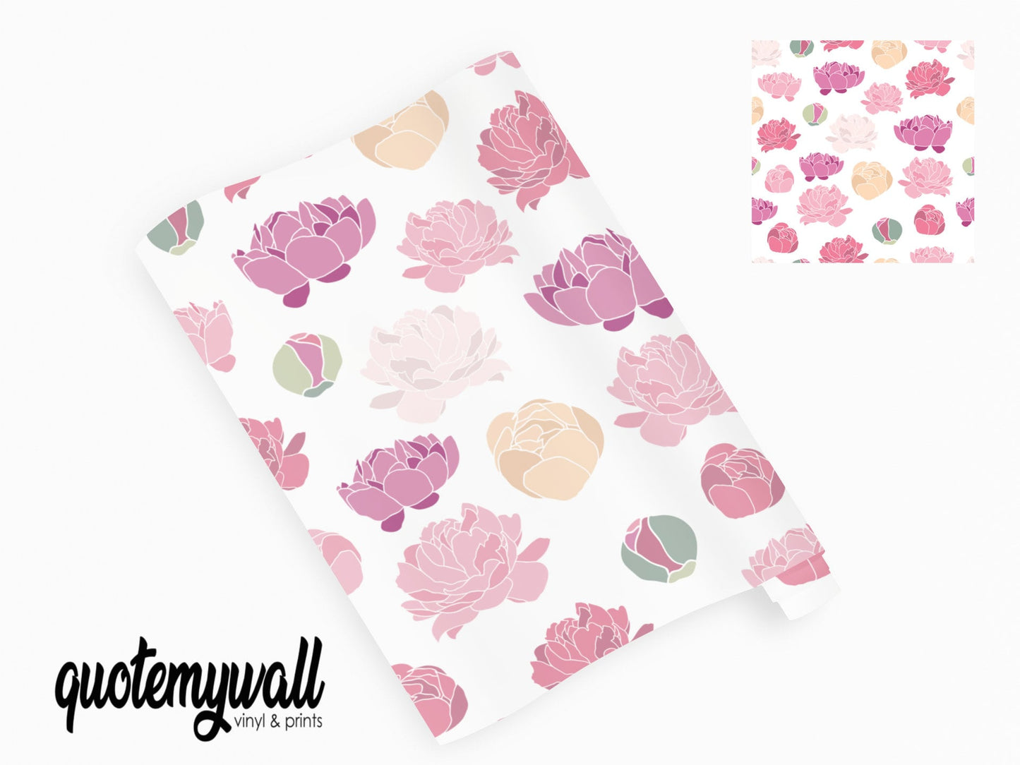 Peony Floral Pattern Vinyl Sticker Wrap