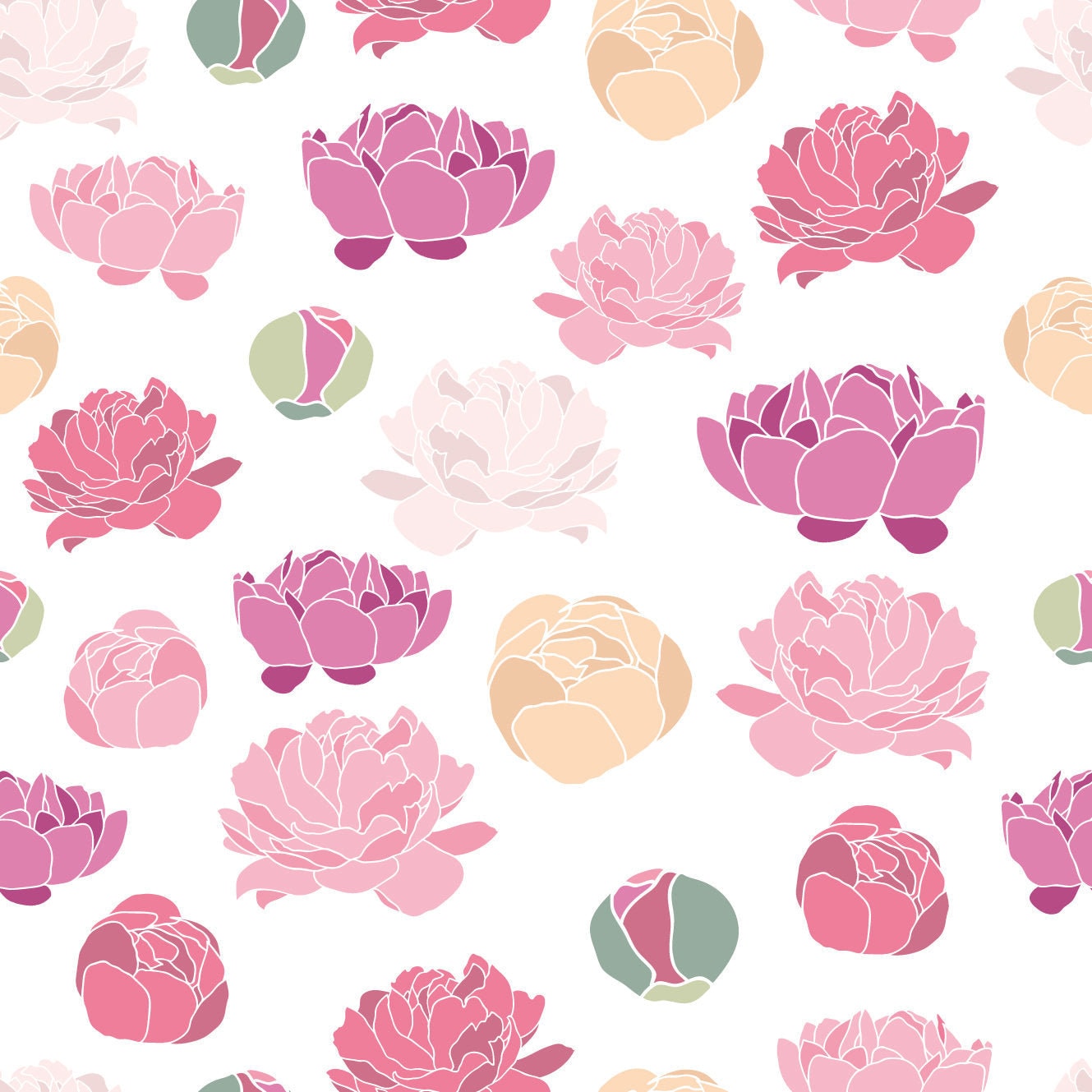 Peony Floral Pattern Vinyl Sticker Wrap