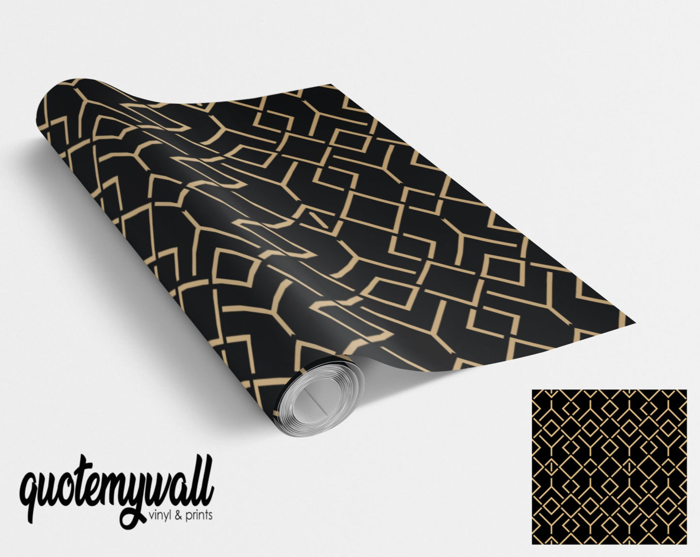 Art Deco Gold Geometric Pattern Vinyl Wrap