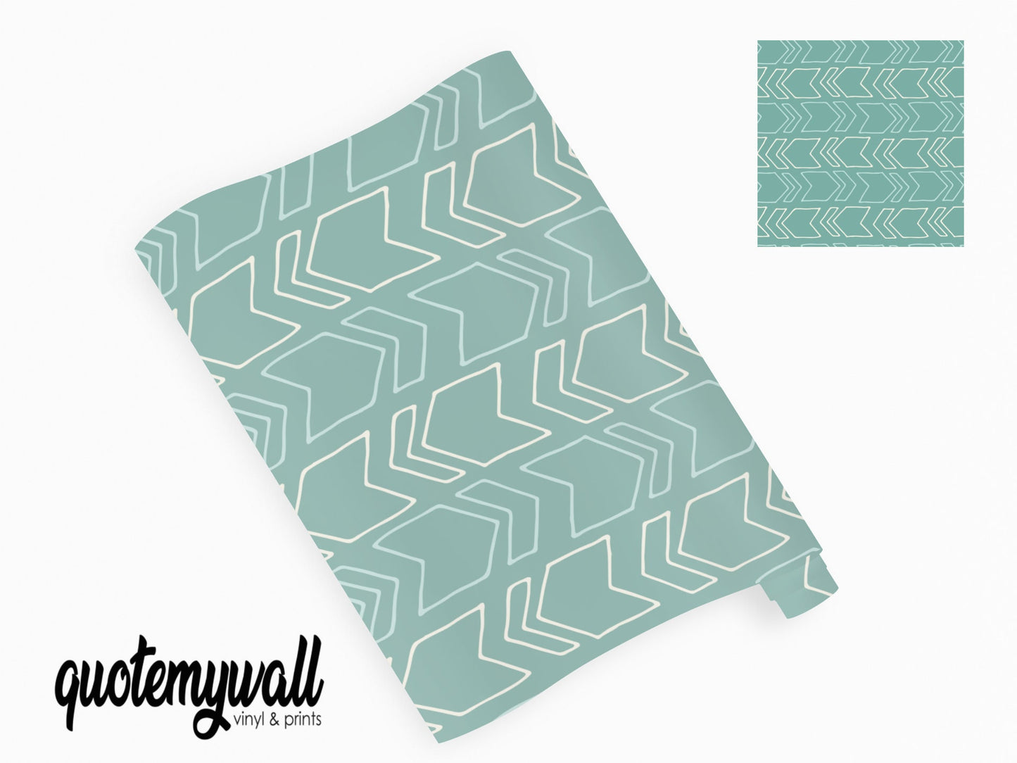 Green Mint Chevron Vinyl Window/Furniture Wrap