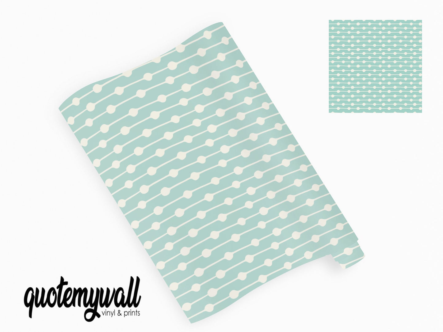 Mint Green Circle & Line Vinyl Window/Furniture Wrap