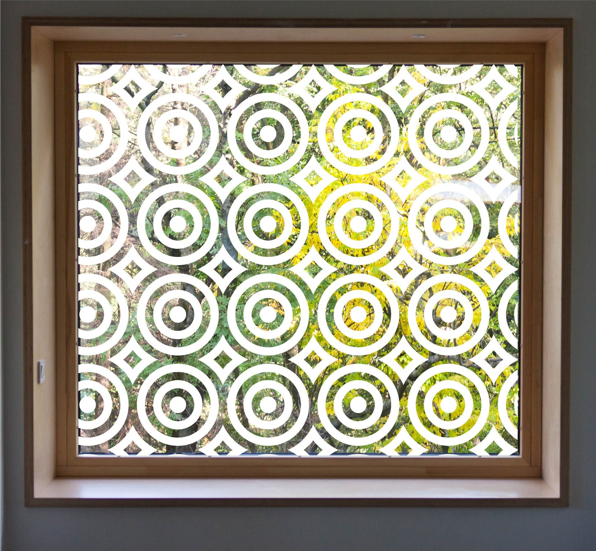 Decorative Circles Pattern Window Privacy Film Cling Static Cling Glass Sticker Non Adhesive UV Heat Control Frosted Glass