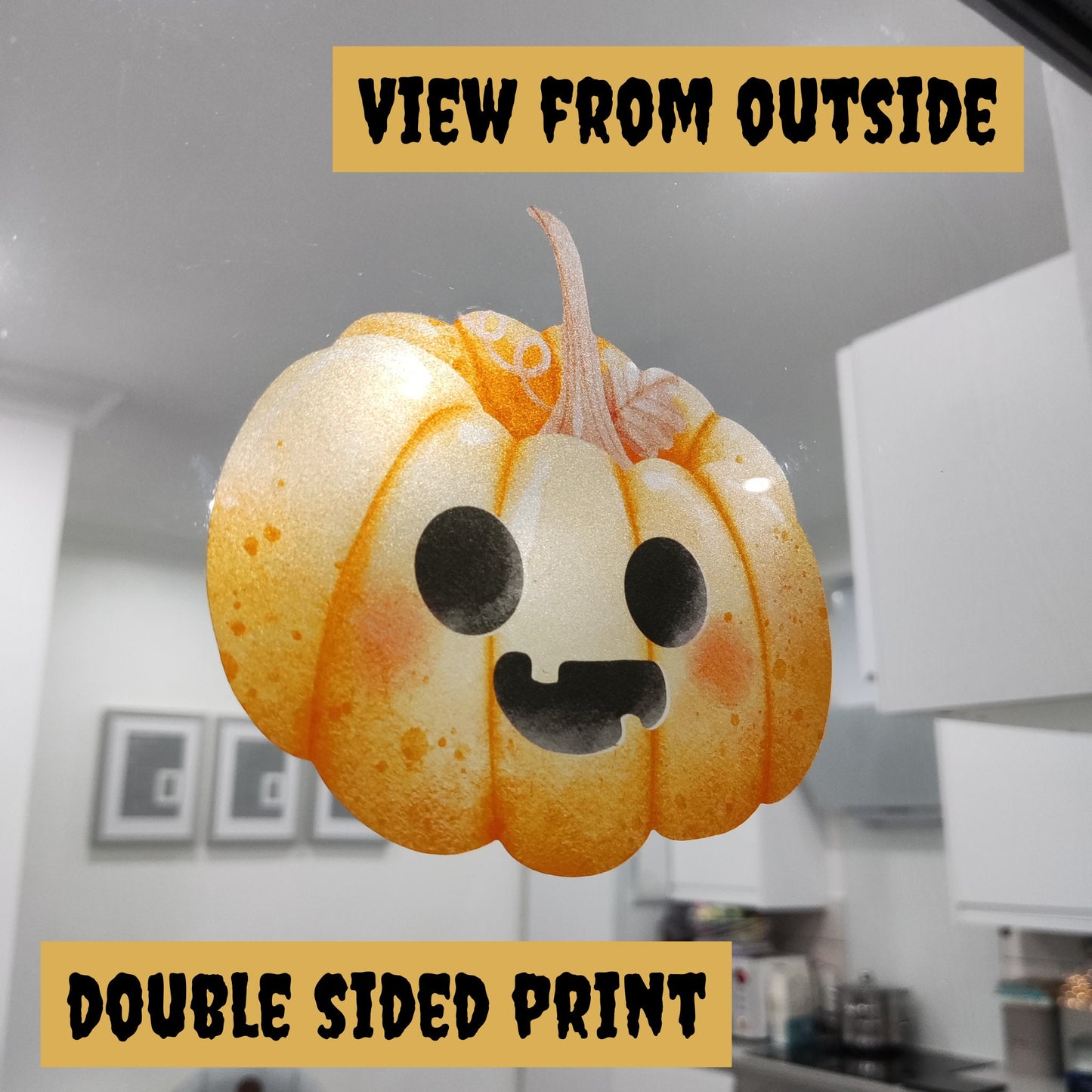 Pumpkin Halloween Window Wall Stickers Decals Spooky Vinyl Removable Peel & Stick