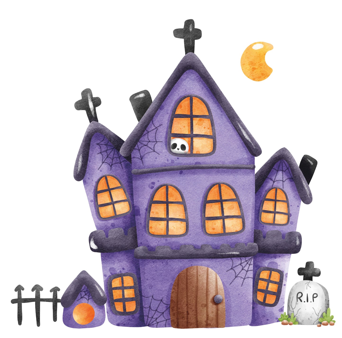 Haunted House Sticker, Halloween Window Sticker, Halloween Decor, Kids Halloween Decorations, Spooky Decal