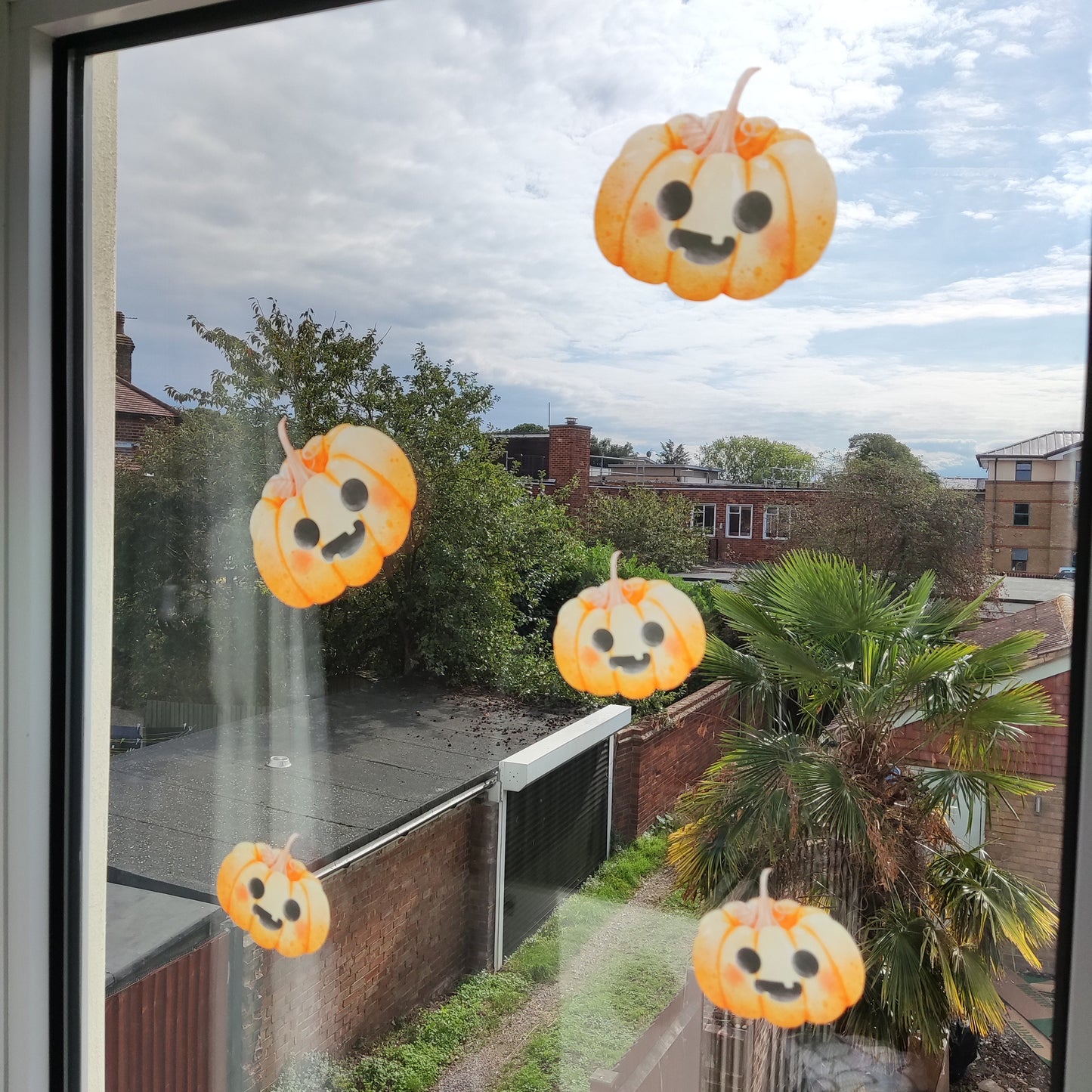 Pumpkin Halloween Window Wall Stickers Decals Spooky Vinyl Removable Peel & Stick