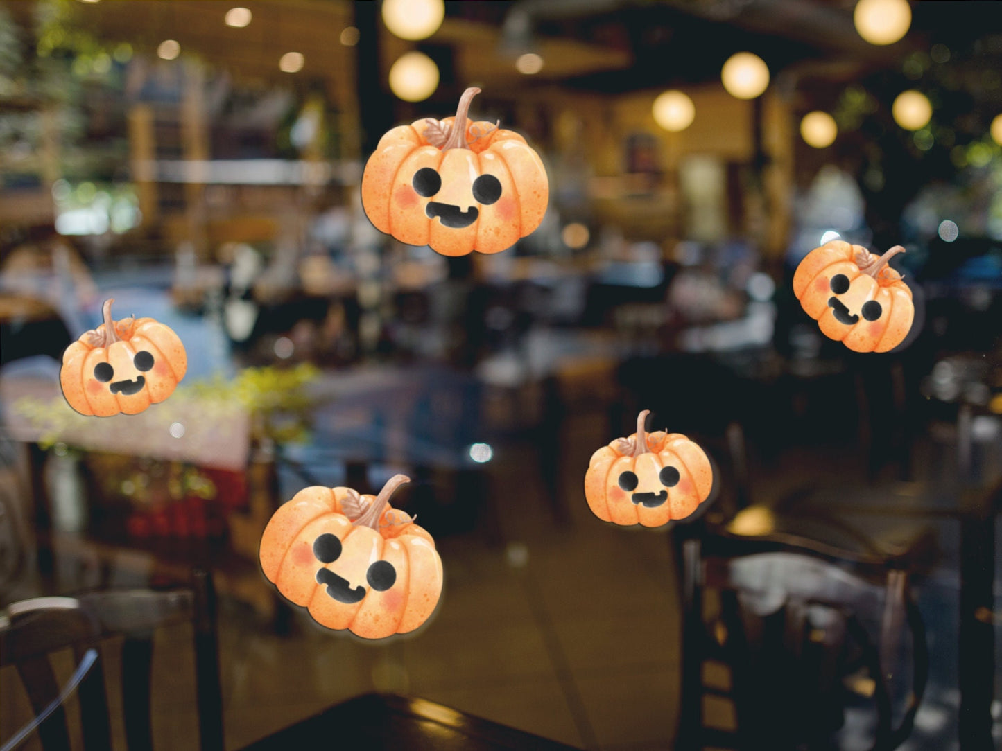 Pumpkin Halloween Window Wall Stickers Decals Spooky Vinyl Removable Peel & Stick