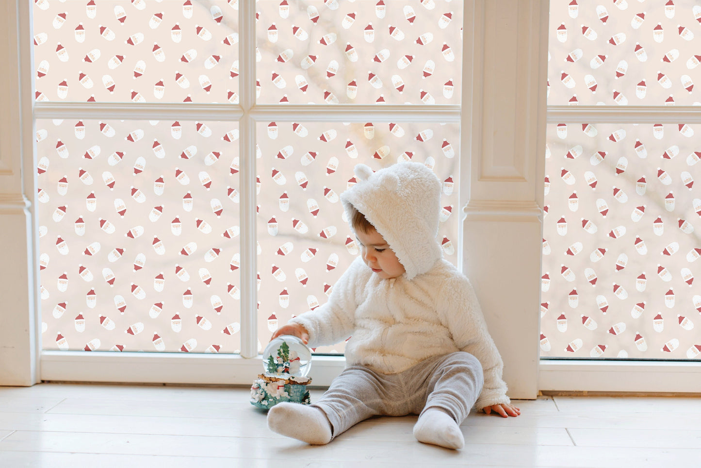 Hand Drawn Santas Window Decals Stickers, Window Privacy Film, Christmas Decor, Christmas Window Decals