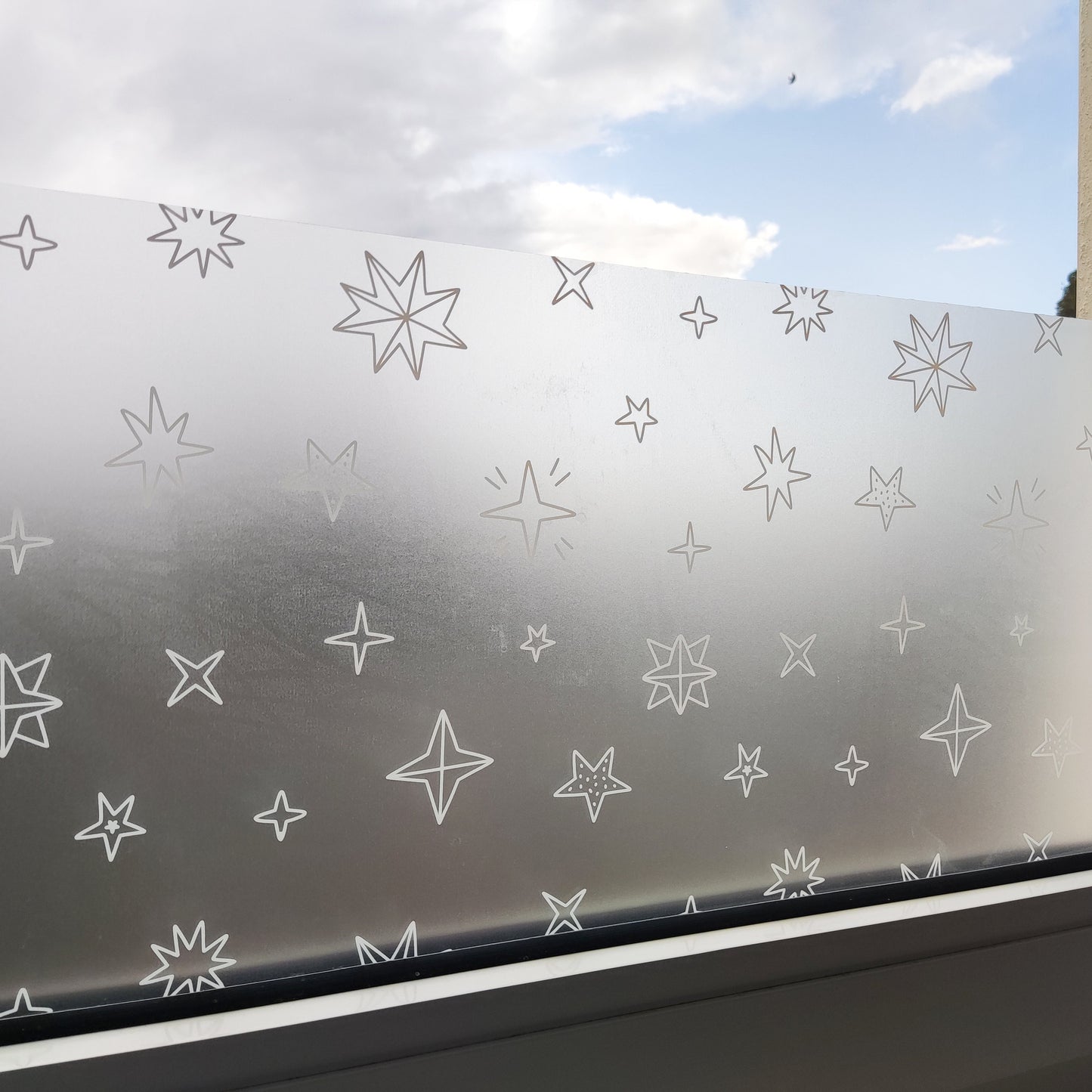 Christmas Snowflakes Doodle Window Privacy Film Sticker Boarder Xmas Decal For Windows Reusable Removable