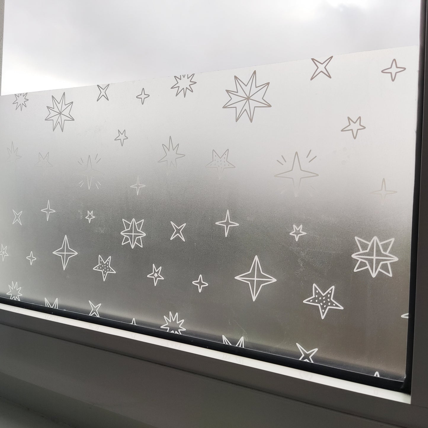 Christmas Snowflakes Doodle Window Privacy Film Sticker Boarder Xmas Decal For Windows Reusable Removable