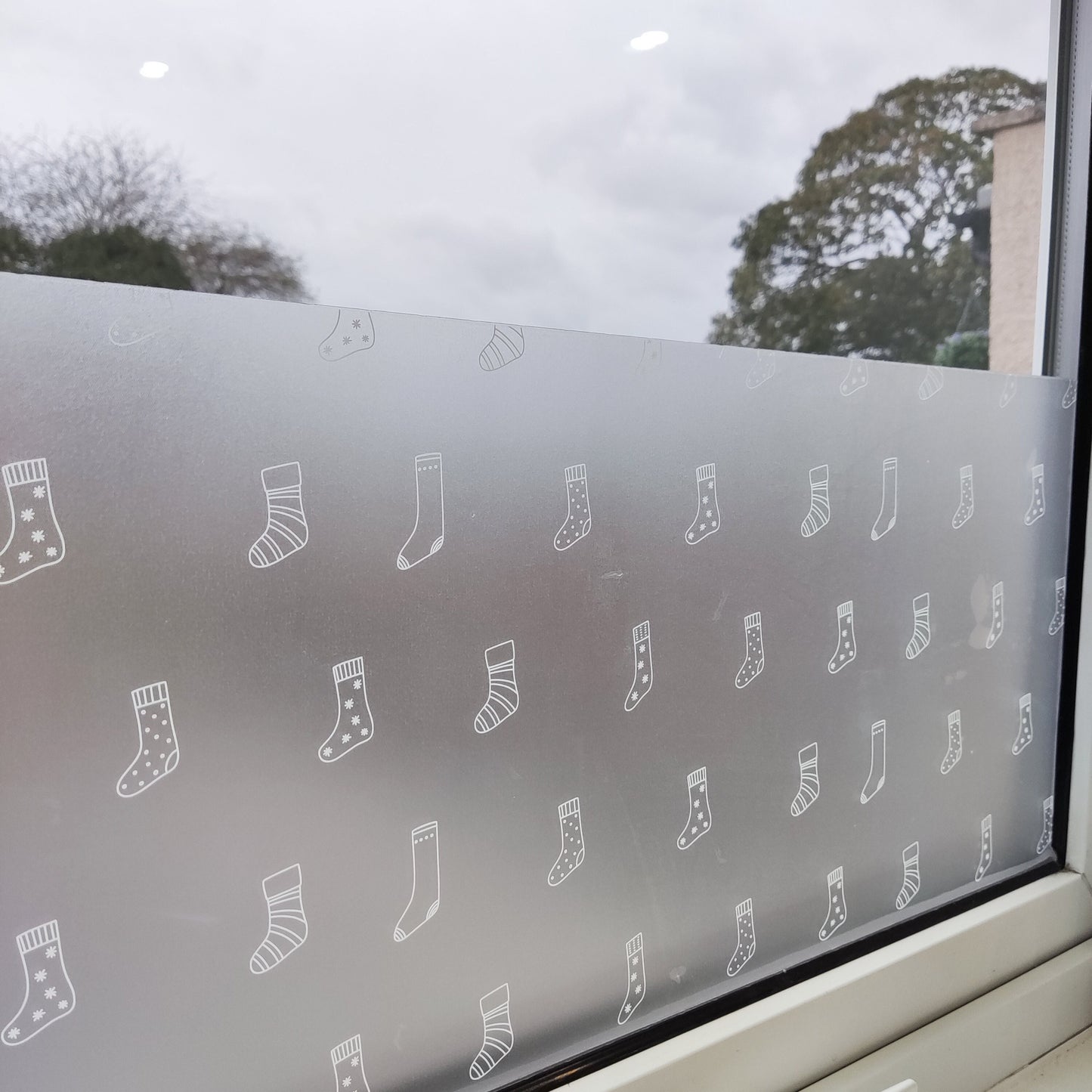 Christmas Stockings Xmas Window Stickers Window Privacy Frosted Film Christmas Decorations