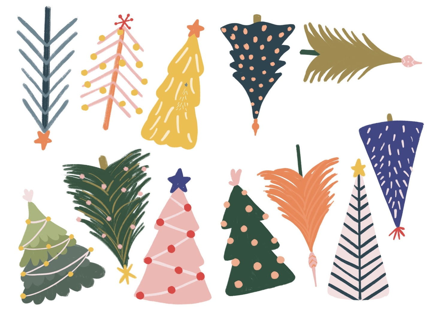 Decorative Colour Christmas Trees Window Stickers Decals Removable Reusable Decorations