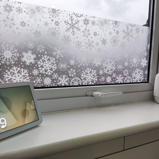 Snowflakes Christmas Window Privacy Film Sticker - Removable & Reusable Frosted Xmas Decal