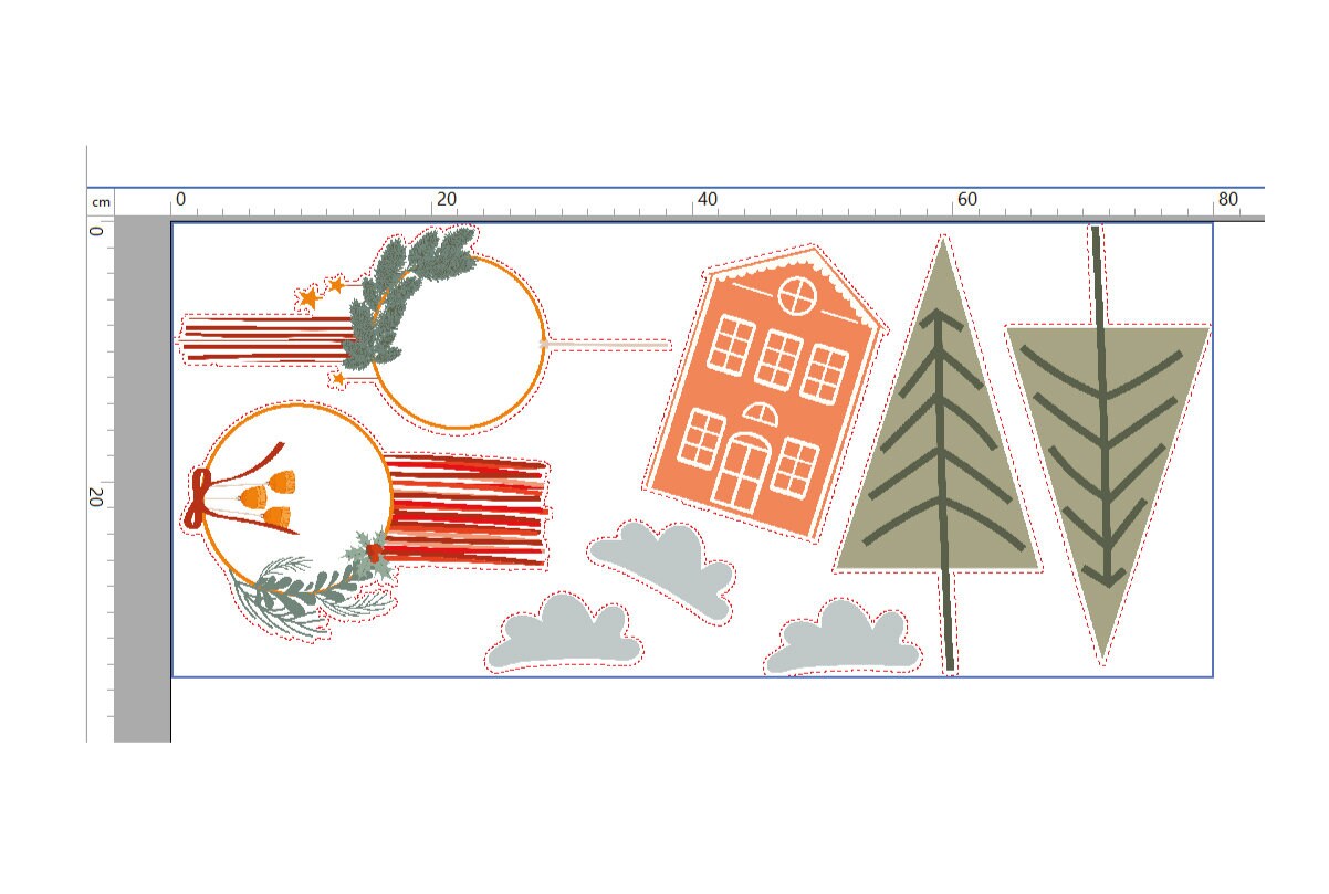 Boho Christmas Window Decal  Stickers Decorative Christmas Trees & Hanging Ornaments Decor