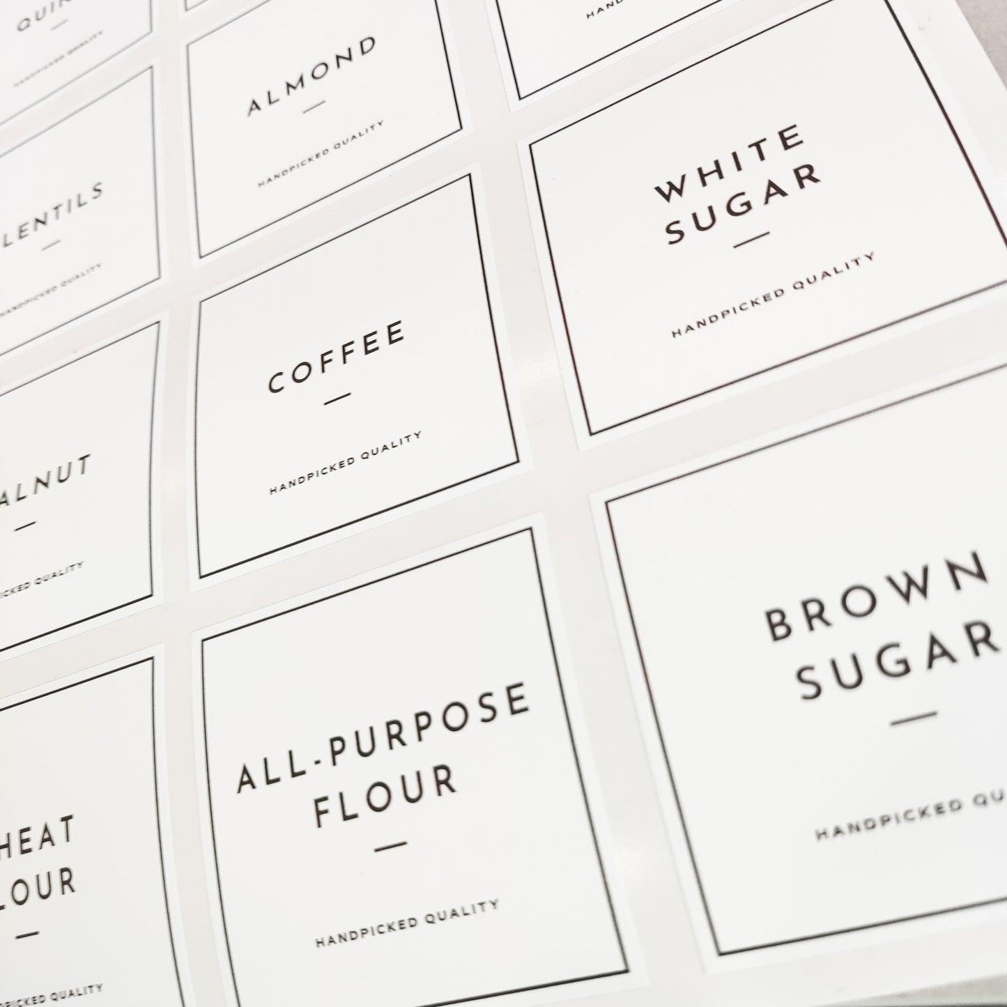 Kitchen Organisation Pantry Labels, Personalised Storage Stickers For Jars, Home Collection, White Modern Pasta Labels, Tea & Coffee Labels