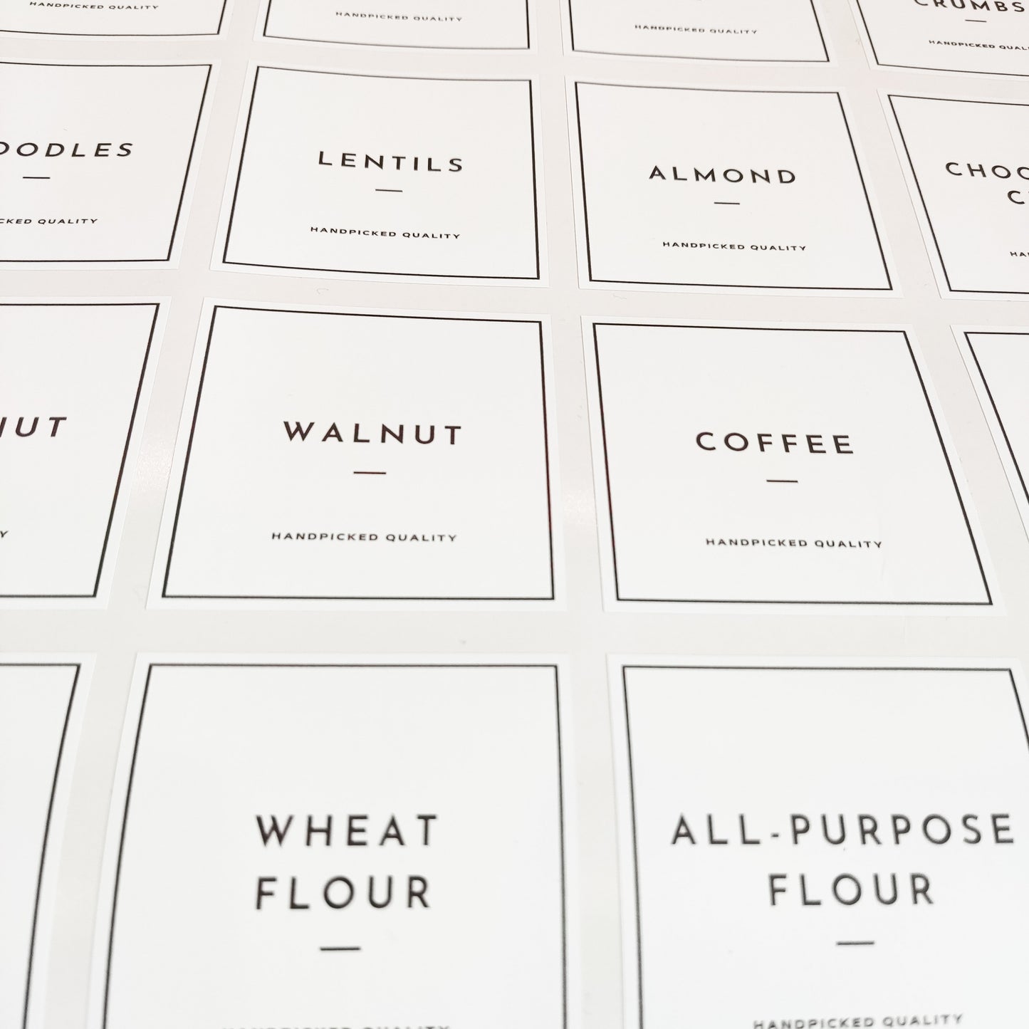 Kitchen Organisation Pantry Labels, Personalised Storage Stickers For Jars, Home Collection, White Modern Pasta Labels, Tea & Coffee Labels