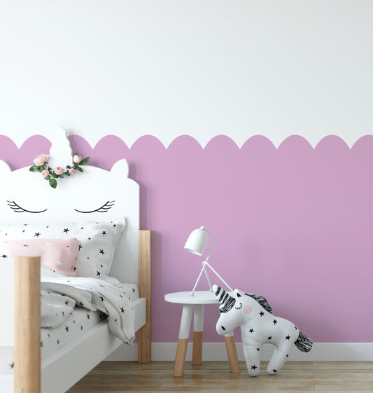 Scallop Wall Painting Stencil | Removable Painting Edge Boarder Vinyl Guide | Nursery Boarder Stencil Children's Bedroom Kids Boys & Girls