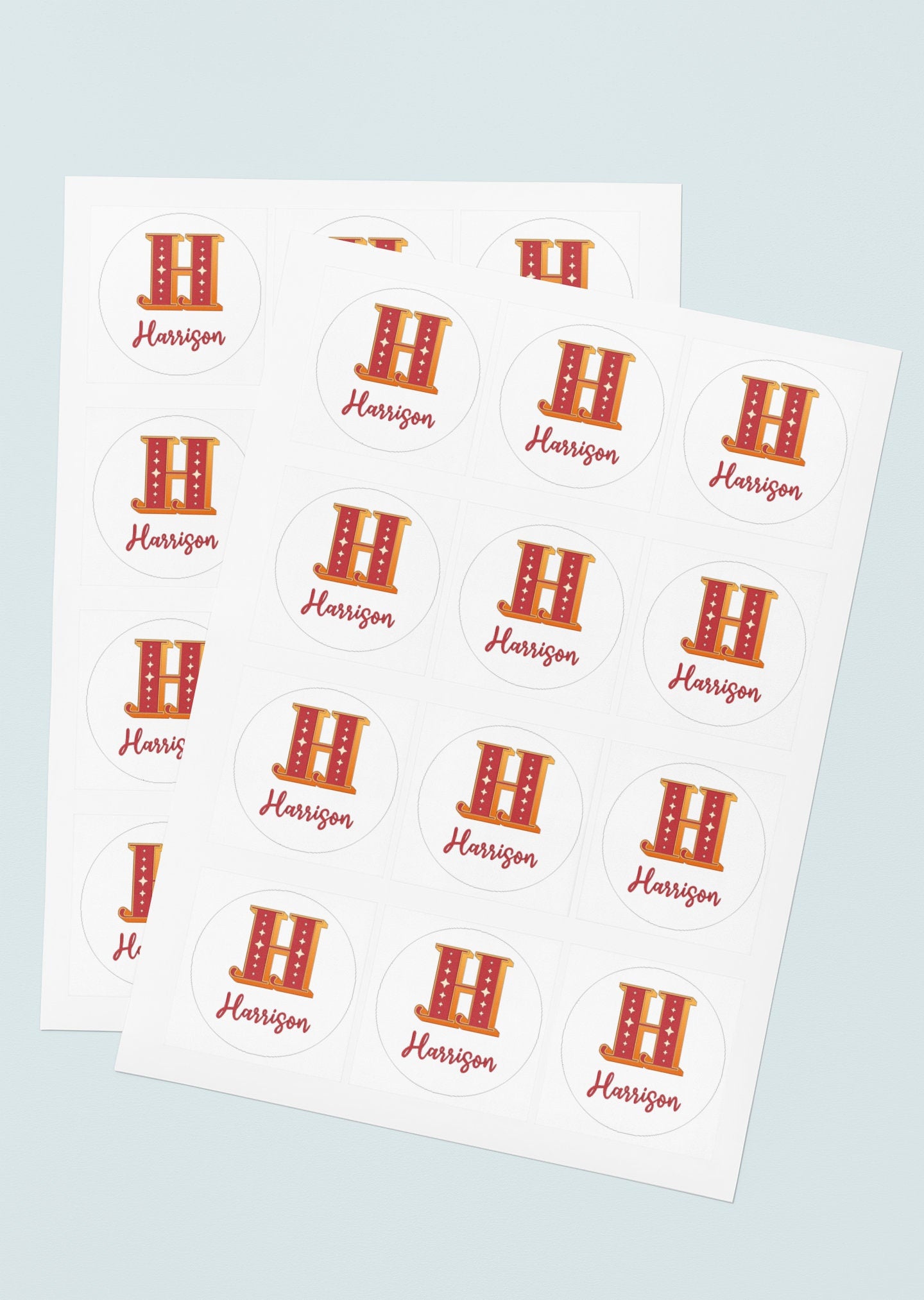 Christmas Gift Label Christmas Gift Sticker, Personalised Christmas Name Tag initial And Name Gift Wrapping Stickers