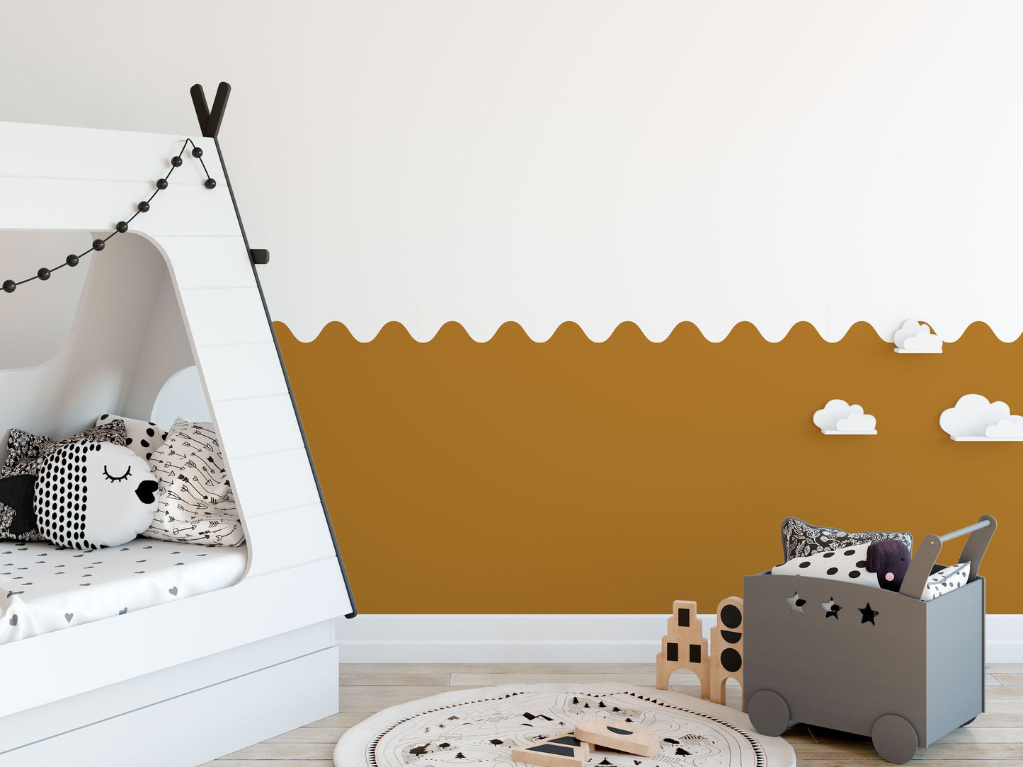 Bumpy Bumps Wall Stencil For Painting, Wall Paint Stencil Border Edging, Kids Wall Decor