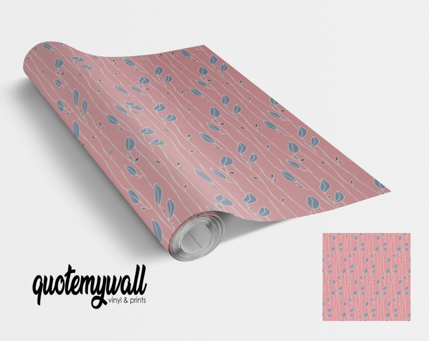 Baby Pink/Blue Mini Petal Vines Vinyl Furniture Sticker