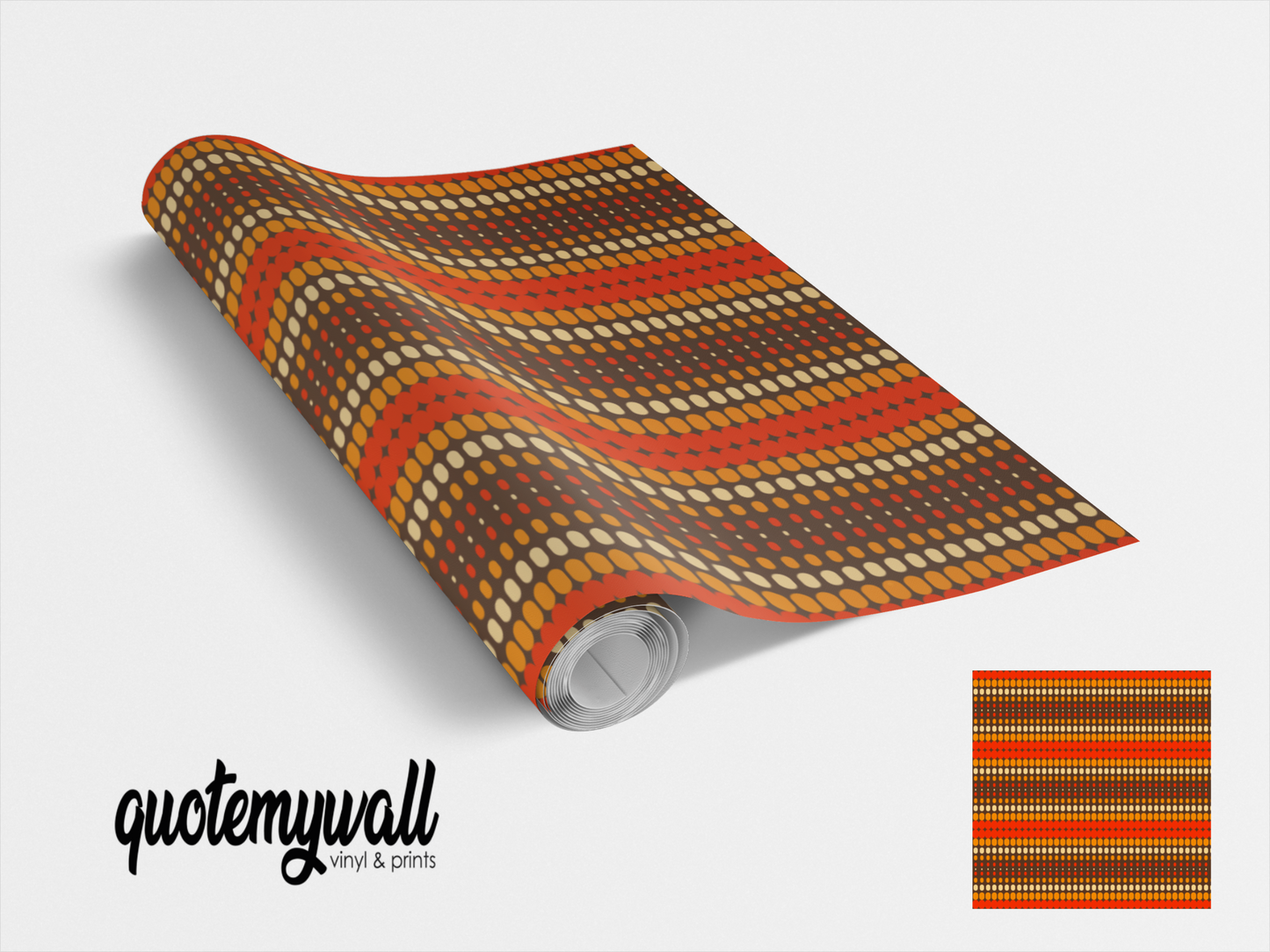 Groovy Retro Brown Warm Print Self Adhesive Vinyl