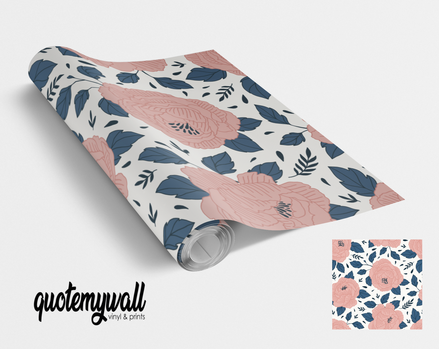 Blush Peony Floral Flower Pattern Vinyl Furniture Wrap