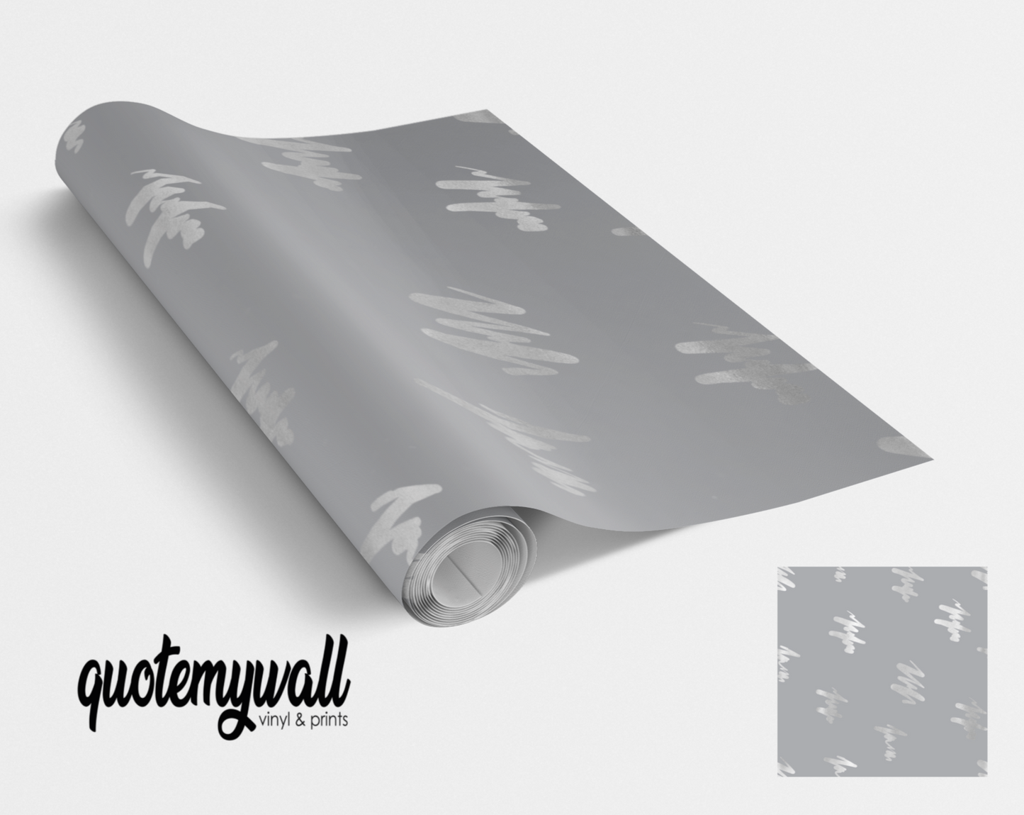 Grey & Silver Scribble Vinyl Furniture Wrap