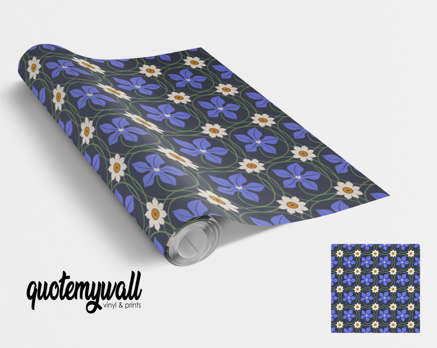 Blue Flower Daisy Vinyl Furniture Sticker