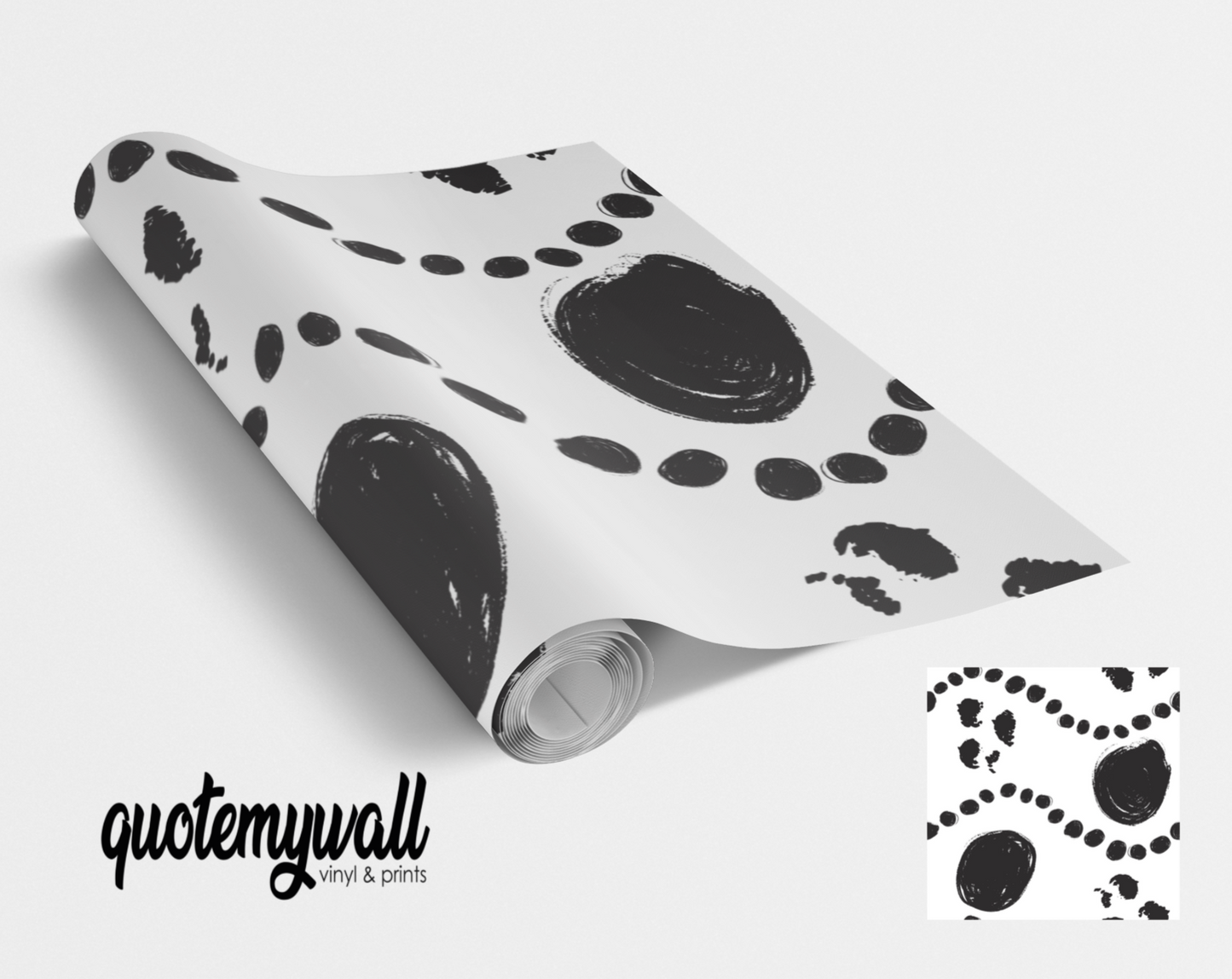 Black & White Wavy Spots Self Adhesive Vinyl