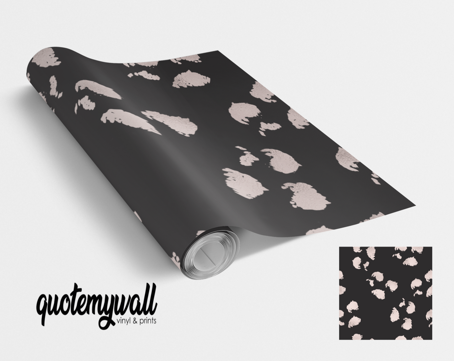 Black & Baby Pink Cream Rough Spots Self Adhesive Vinyl