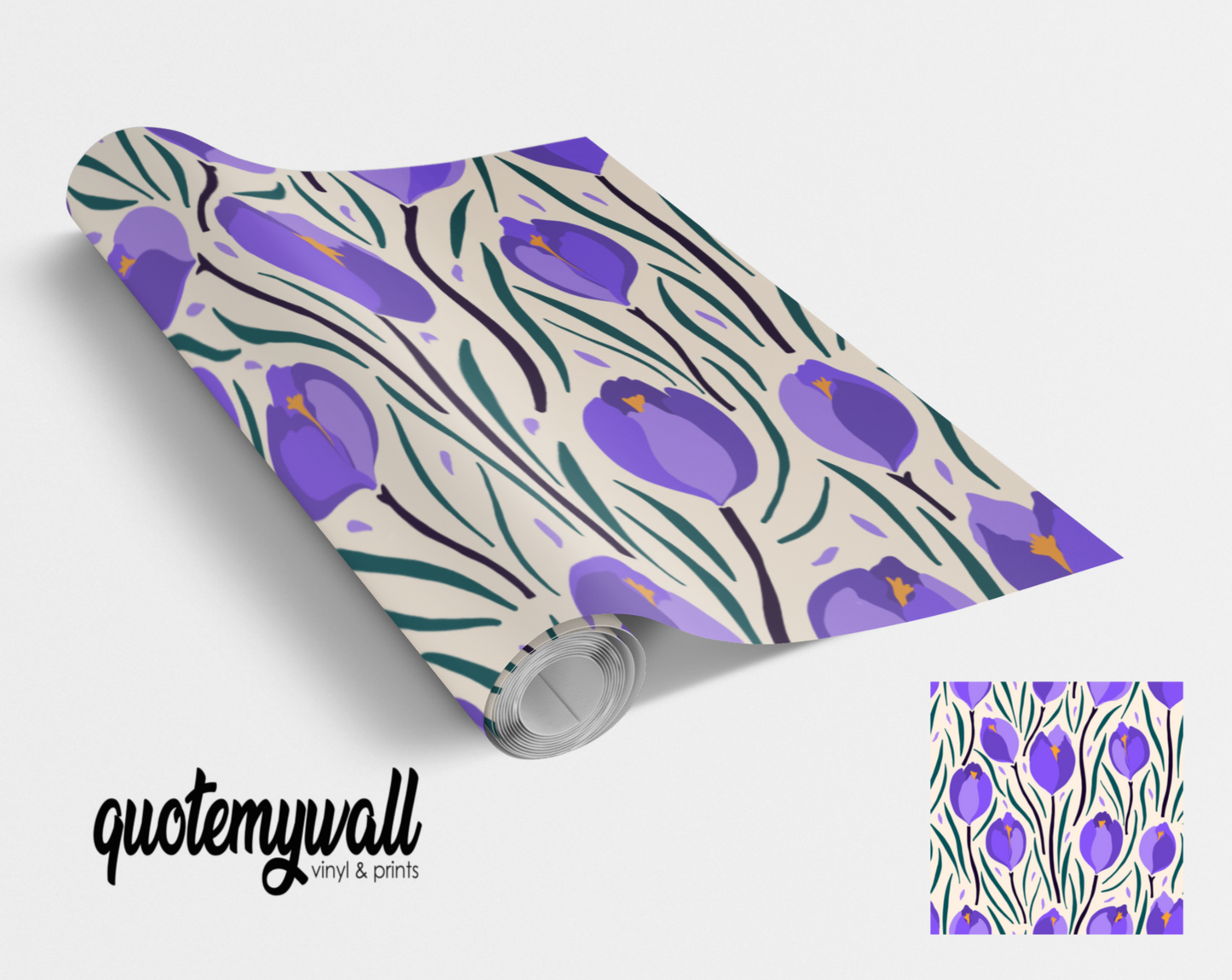 Purple Tulip Flowers Self Adhesive Vinyl