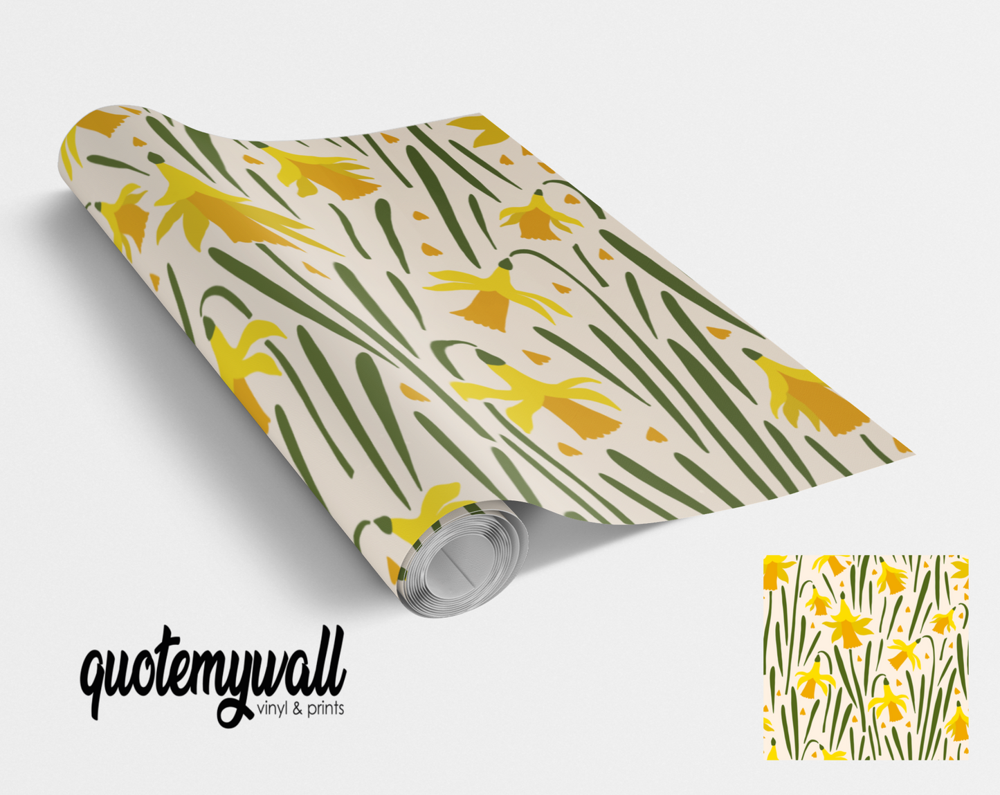 Yellow Daffodil Flowers Self Adhesive Vinyl