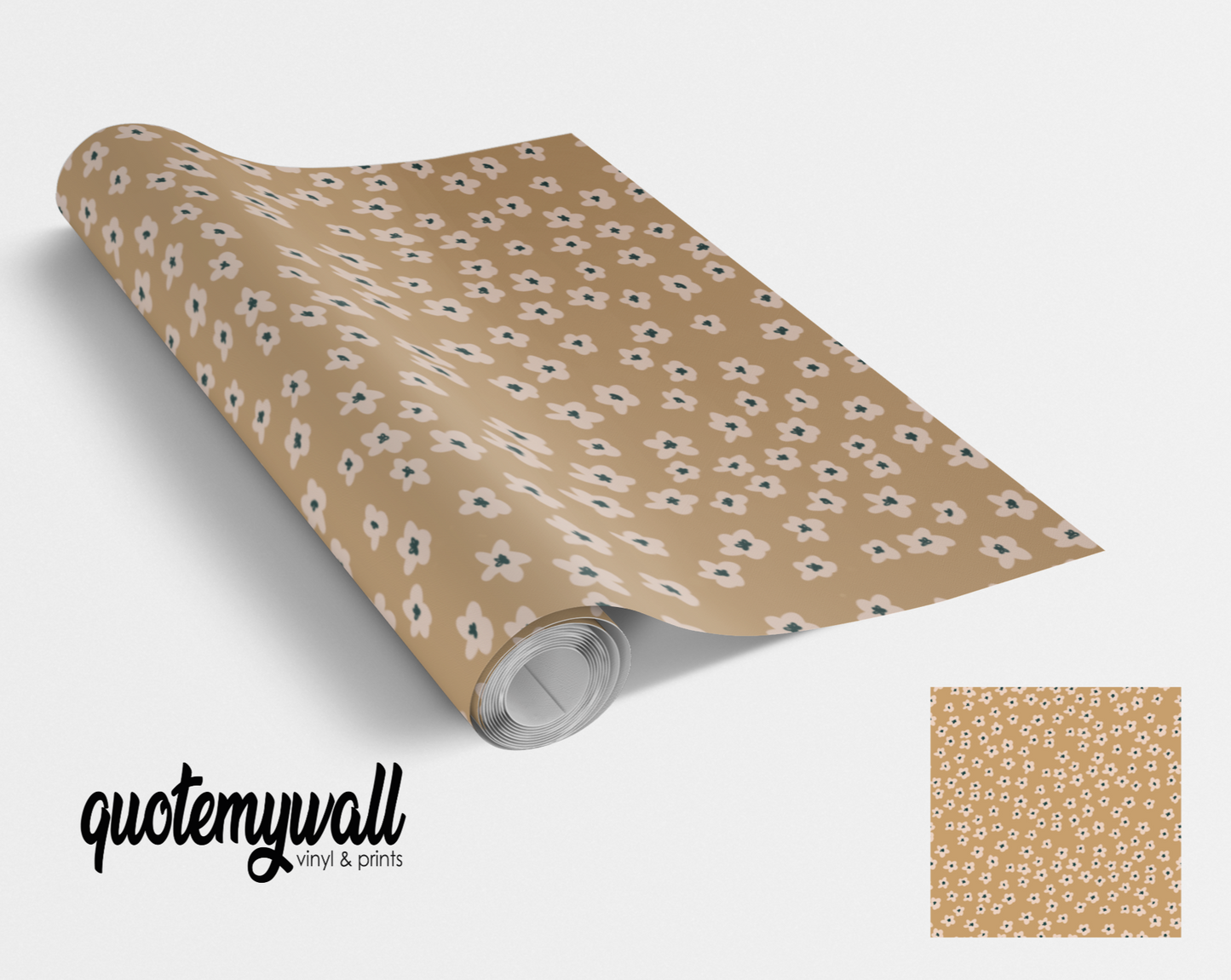 Beige Ditsy Daisies Vinyl Furniture Sticker