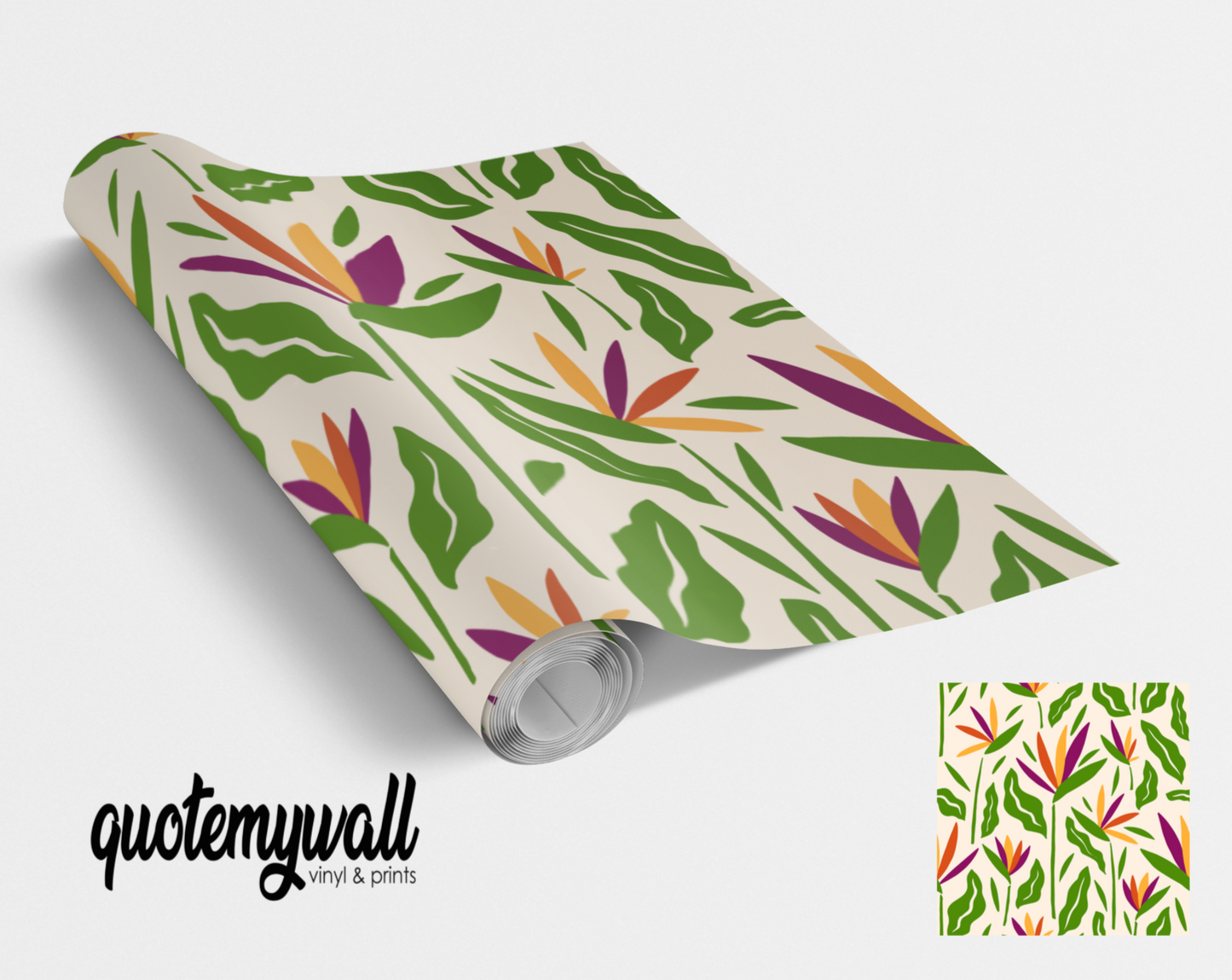 Tropical Bird Of Paradise Exotic Bloom Flower Vinyl Furniture Wrap