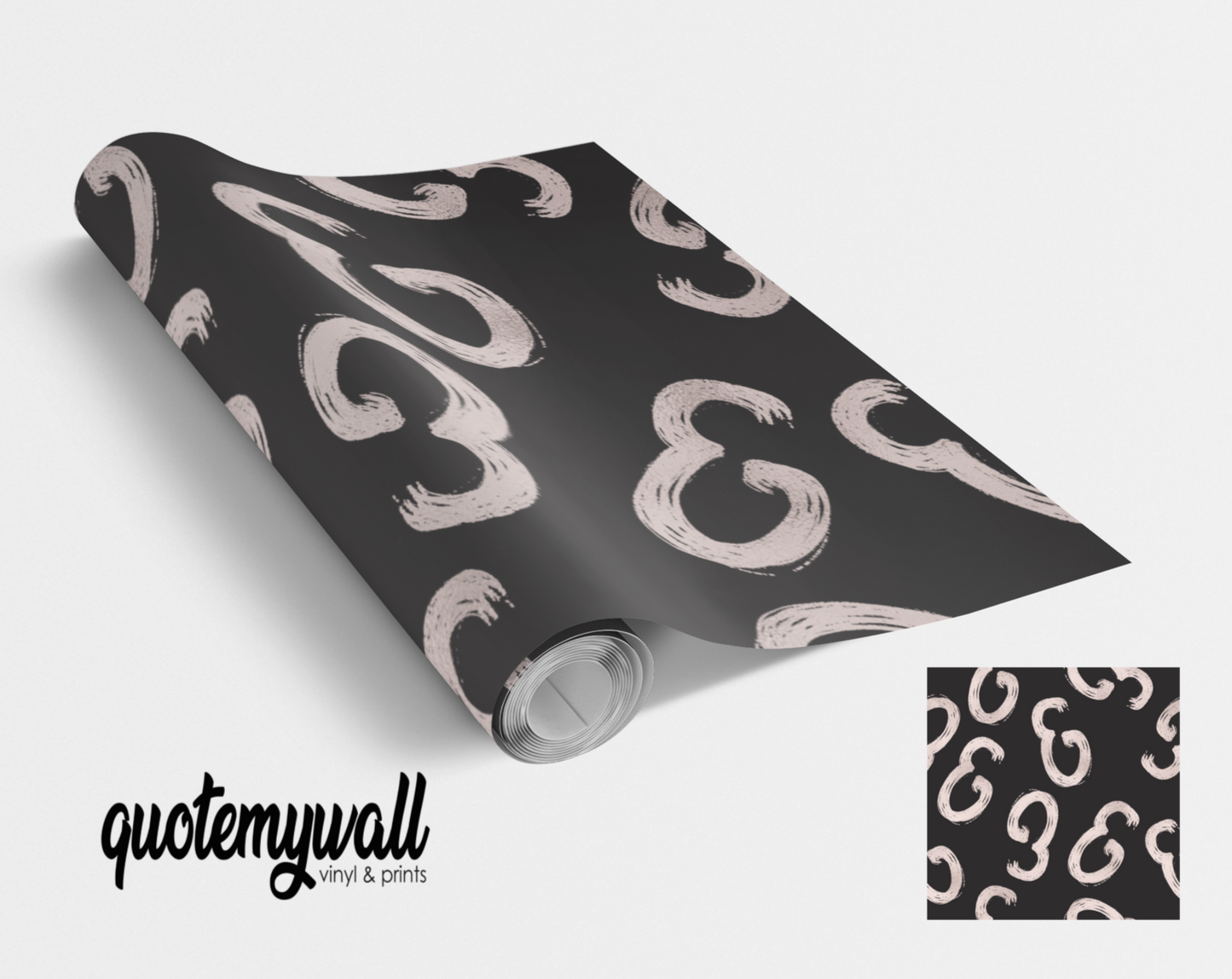 Black & Cream Doodle Ampersand Symbol Self Adhesive Vinyl