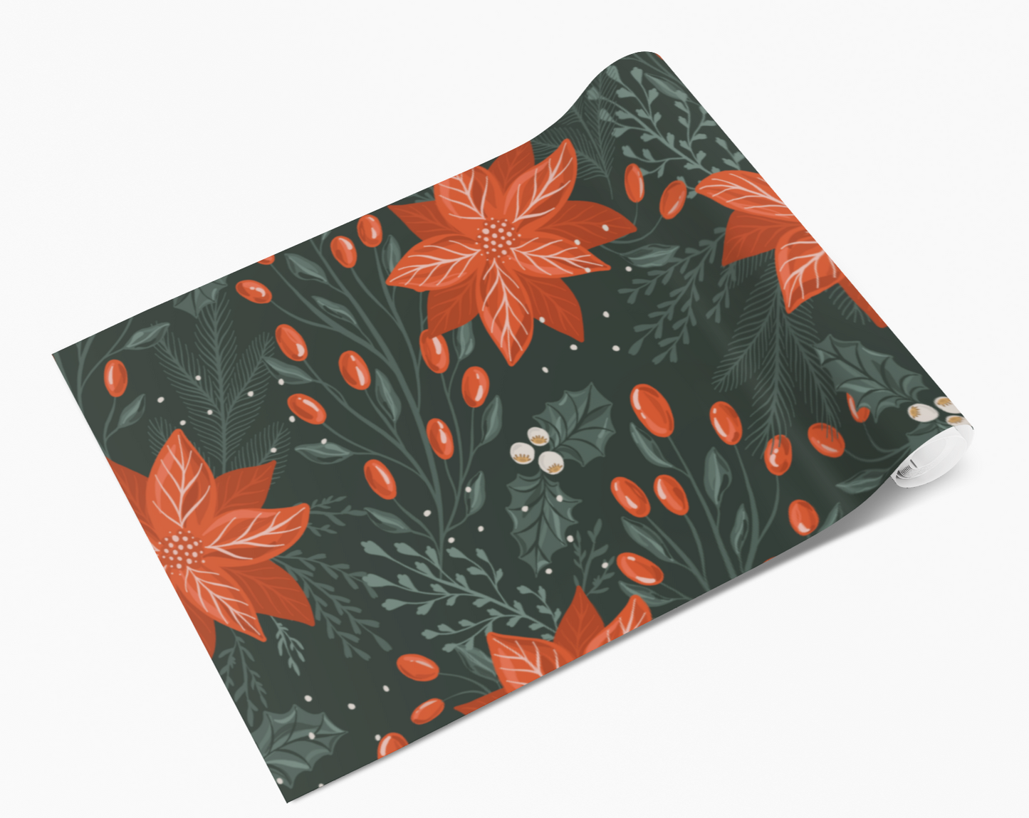 Holly Berries Poinsettia Self Adhesive Vinyl