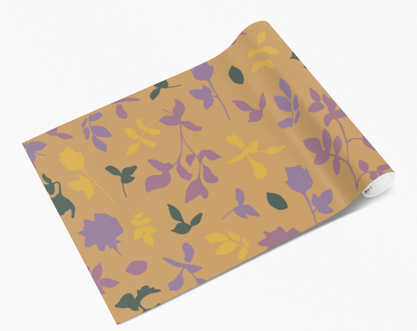 Mustard Yellow & Purple Leaves Self Adhesive Vinyl