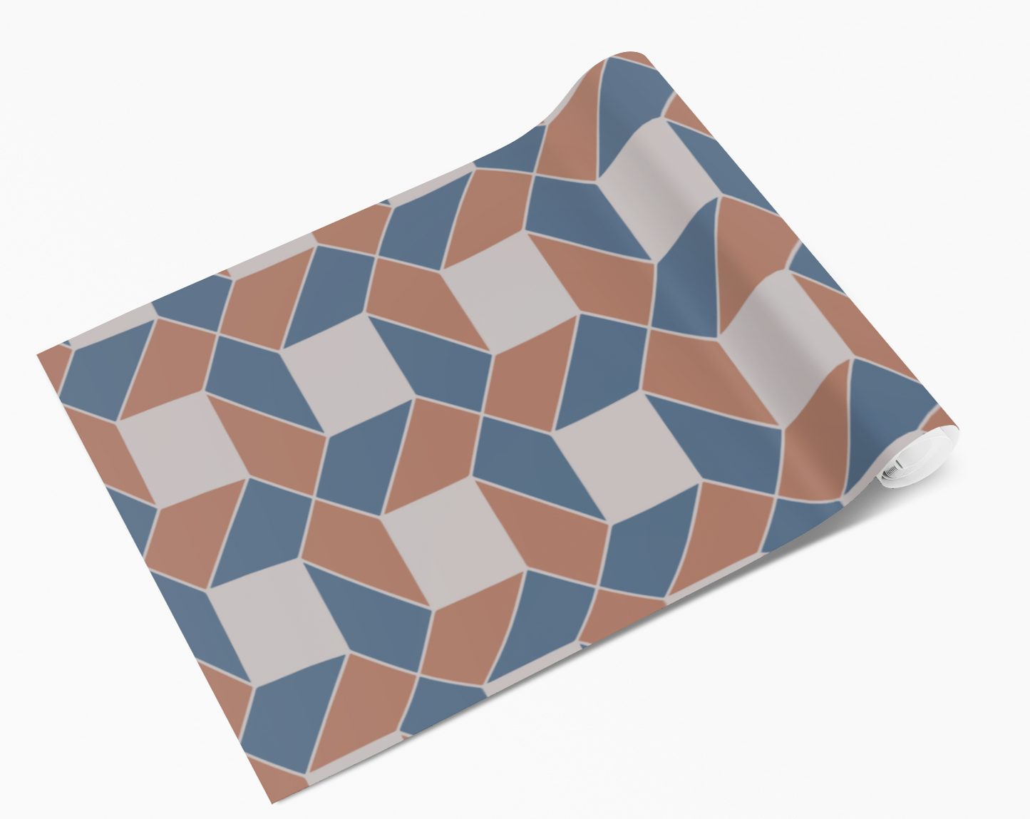 Brown/Blue Chain Tile Pattern Self Adhesive Vinyl