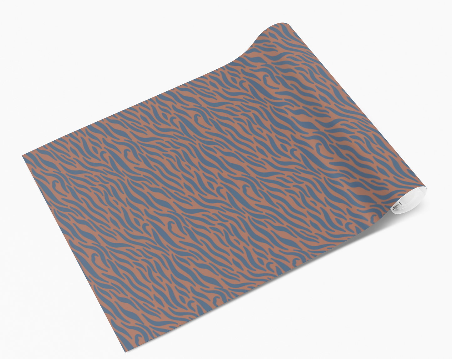 Blue & Brown Fine Tiger Print Vinyl Furniture Wrap